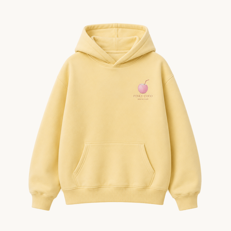 PinkyCoco Beach Cafe Women's Oversized Fleece Hoodie