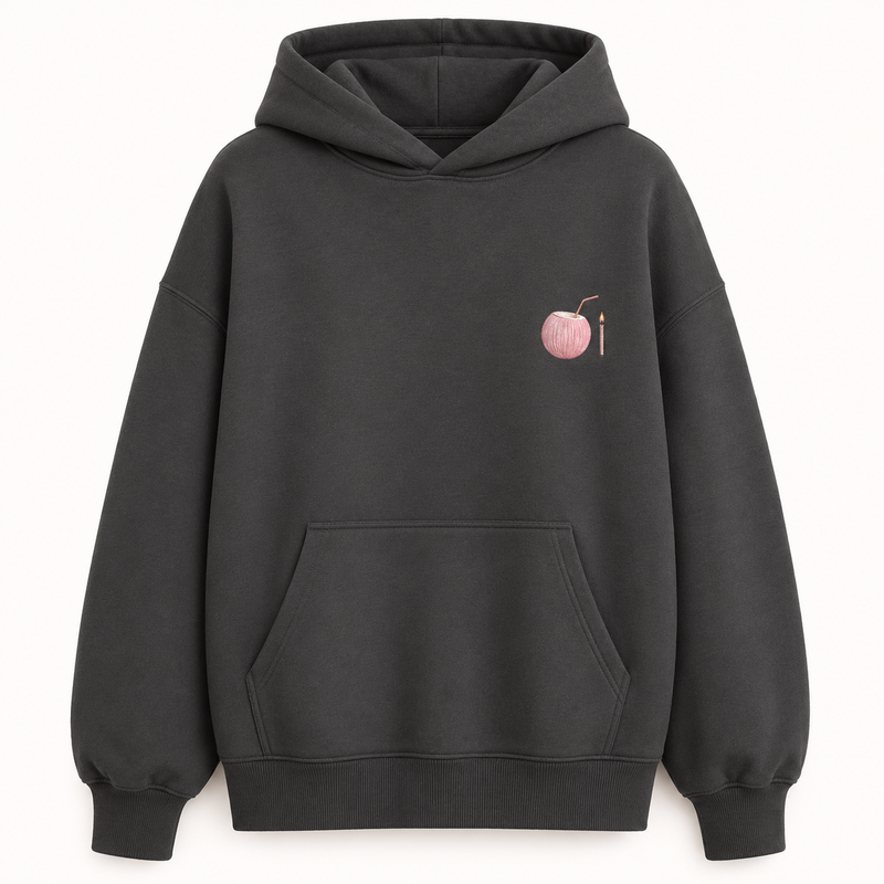 PinkyCoco Candlelight Moon Shore Women's Oversized Fleece Hoodie