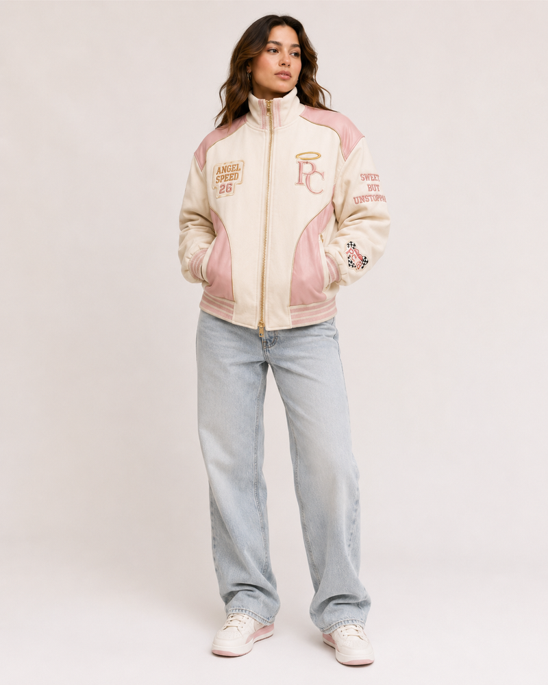 PinkyCoco Coco Angel Speed Women's Satin Racing Jacket