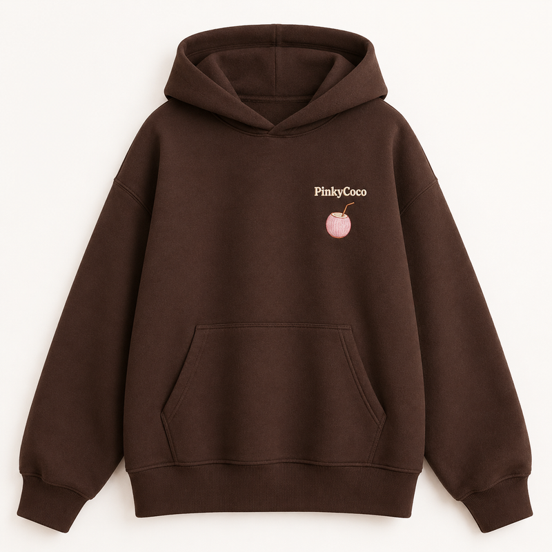 PinkyCoco Cocoa Coffee Palm Women's Oversized Fleece Hoodie