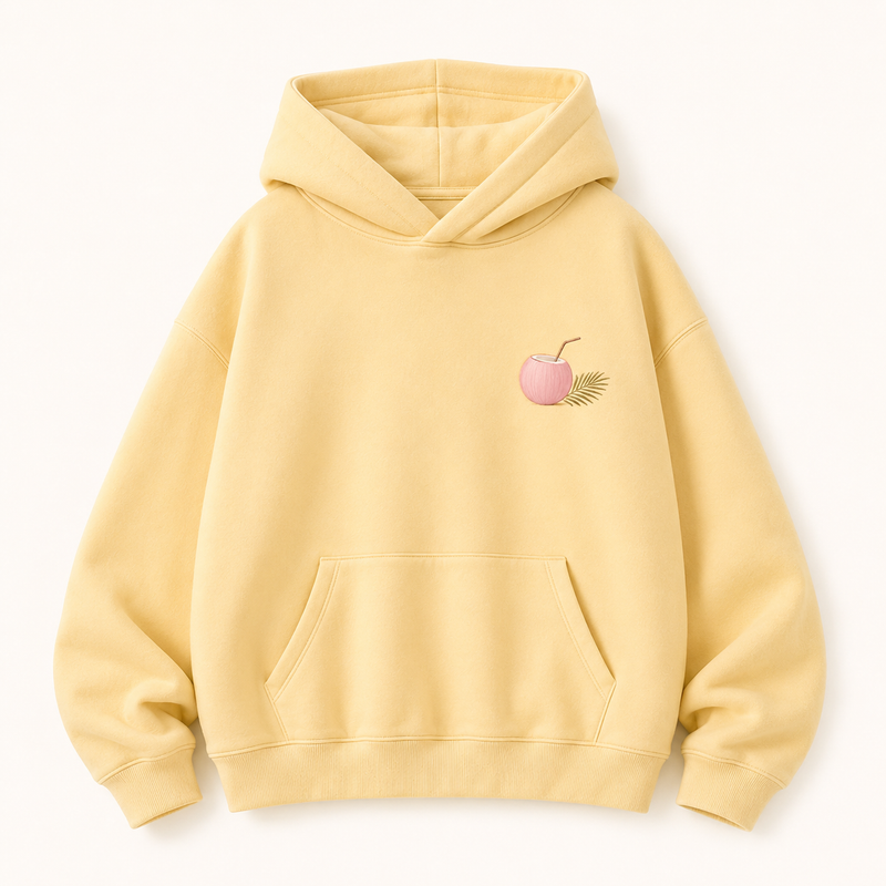 PinkyCoco Coconut Farm Morning Women's Oversized Fleece Hoodie
