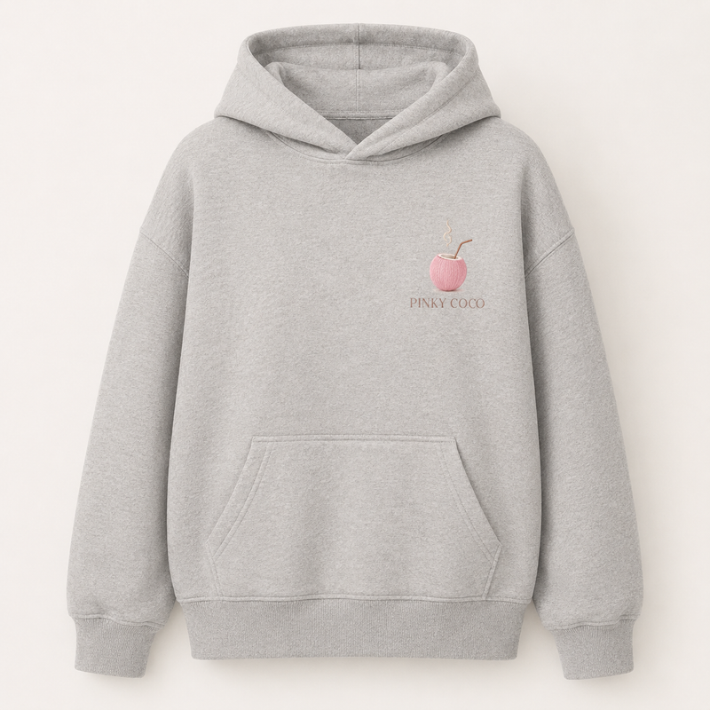 PinkyCoco Coffee By The Coast Women's Oversized Fleece Hoodie