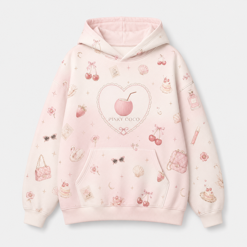 PinkyCoco Dream Diary Women's Oversized Fleece Hoodie