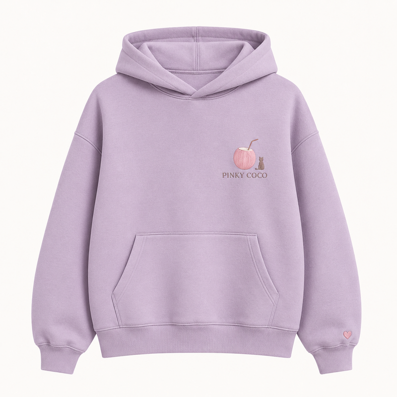 PinkyCoco Moon Meadow Friends Women's Oversized Fleece Hoodie