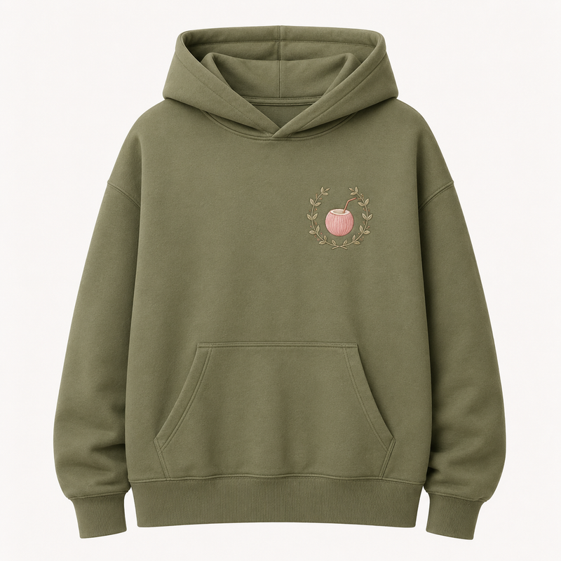 PinkyCoco Olive Coconut Coordinates Women's Oversized Fleece Hoodie
