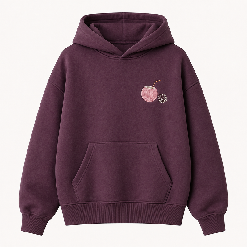 PinkyCoco Plum Zodiac Shell Night Women's Oversized Fleece Hoodie
