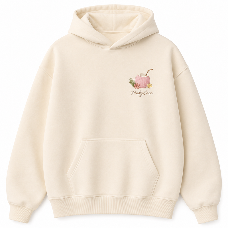 PinkyCoco Signature Coconut Farm Women's Oversized Fleece Hoodie