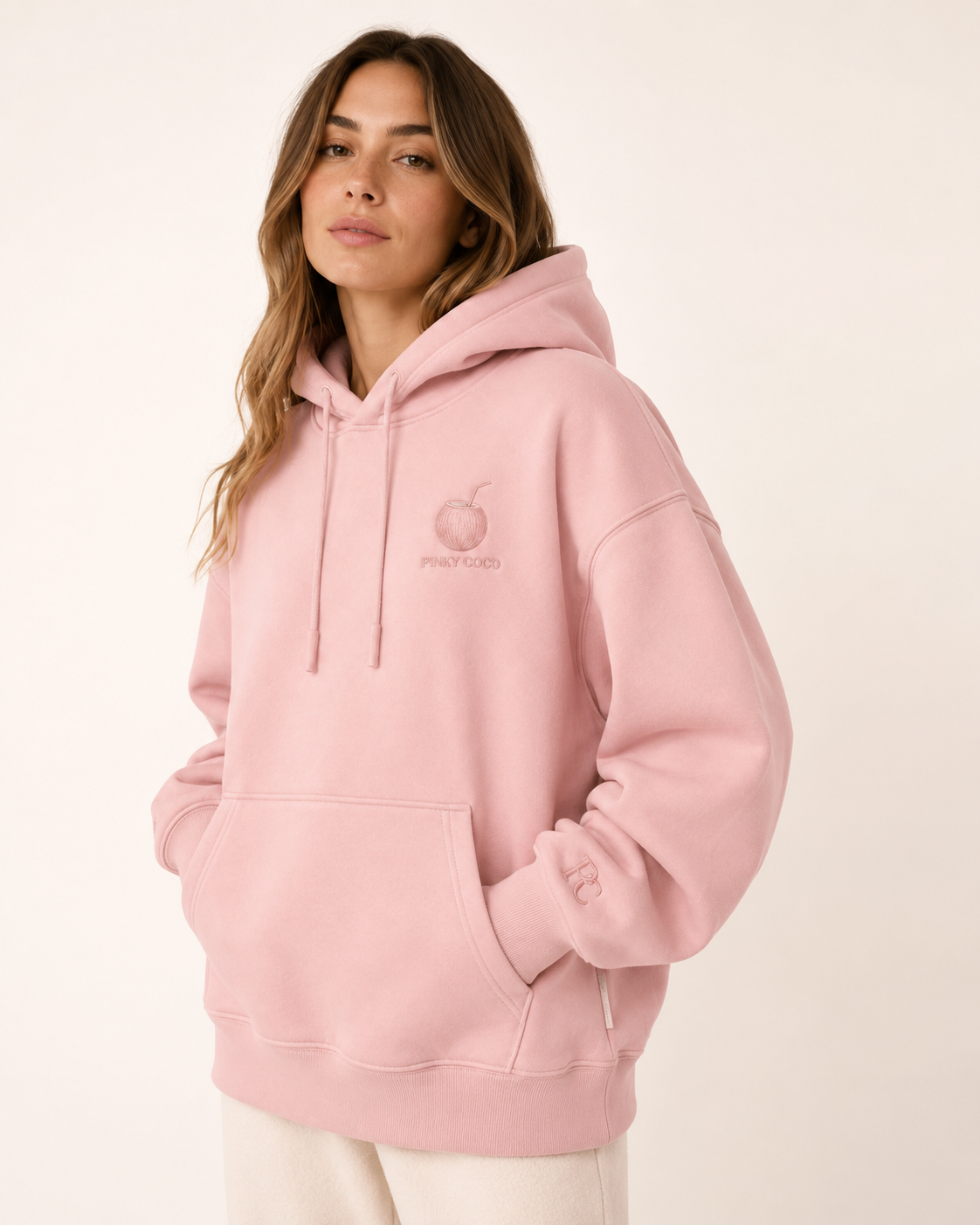 Front view of the PinkyCoco Coco Cloud 460 women's hoodie