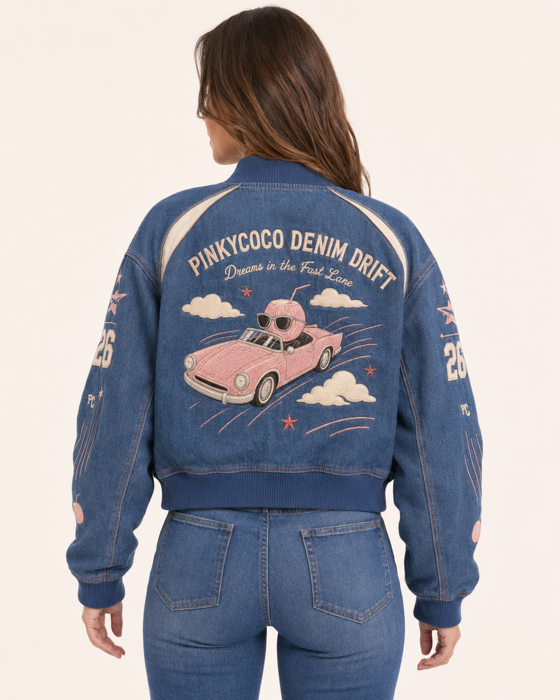 PinkyCoco Coco Drift women's racing jacket, front view