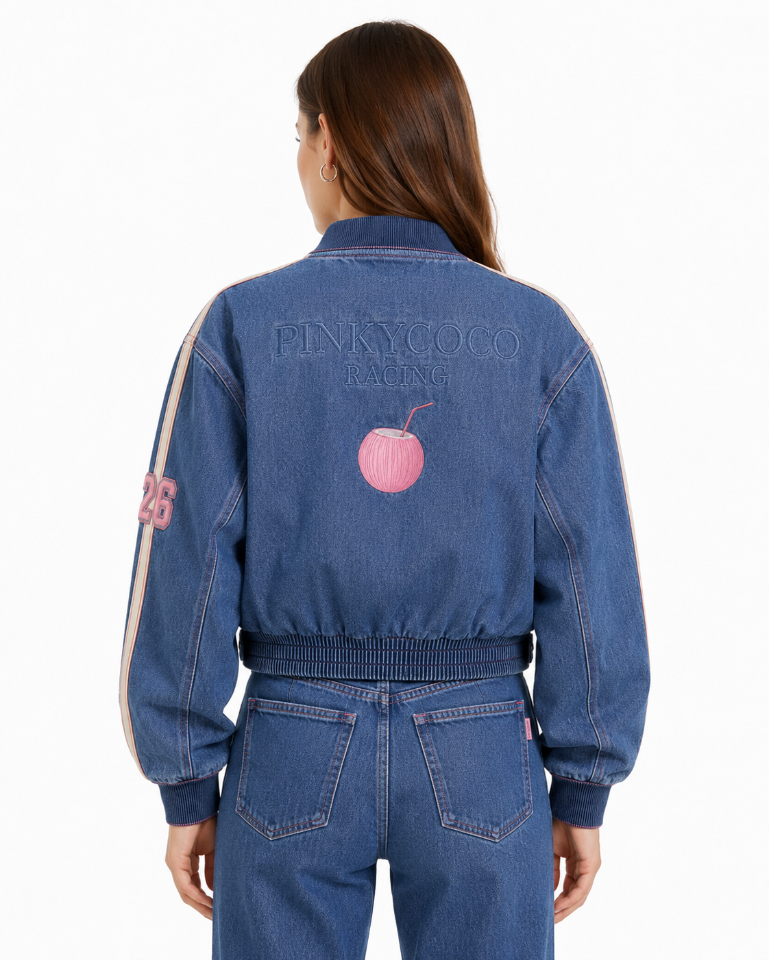 PinkyCoco Coco women's racing jacket, front view