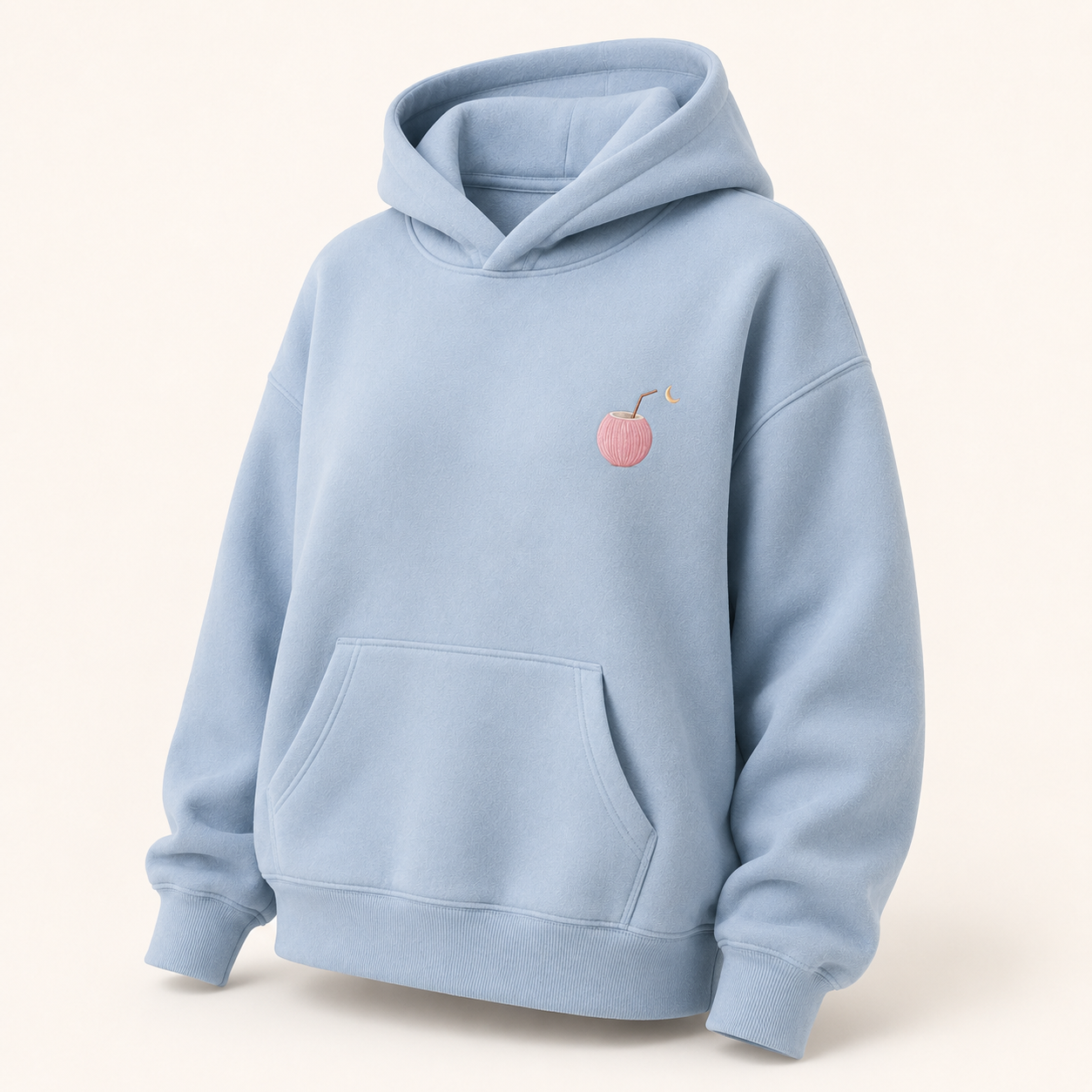 Front view of the PinkyCoco Moon Tide women's hoodie