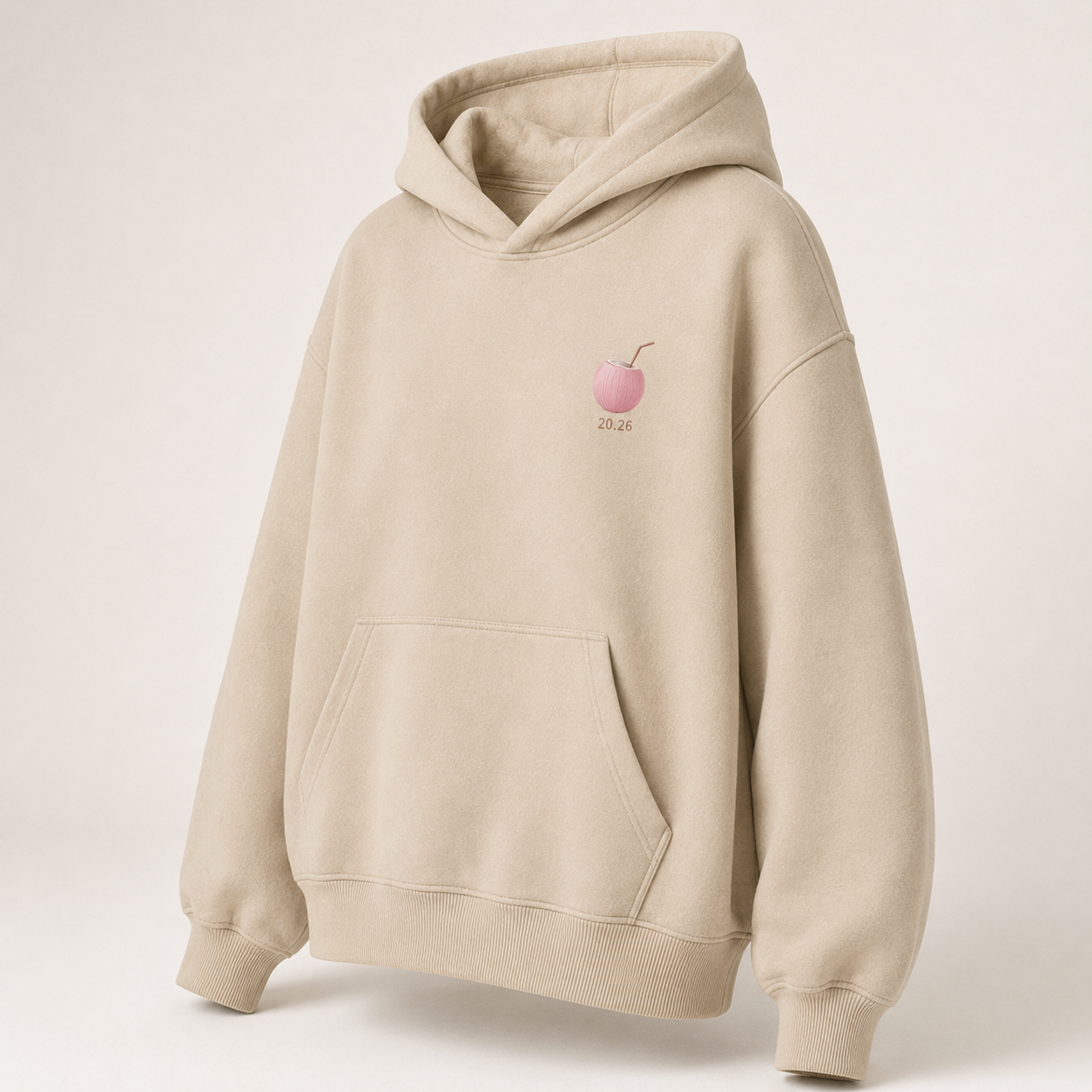 Three-quarter view of the PinkyCoco Barefoot Coastal Coordinates women's hoodie
