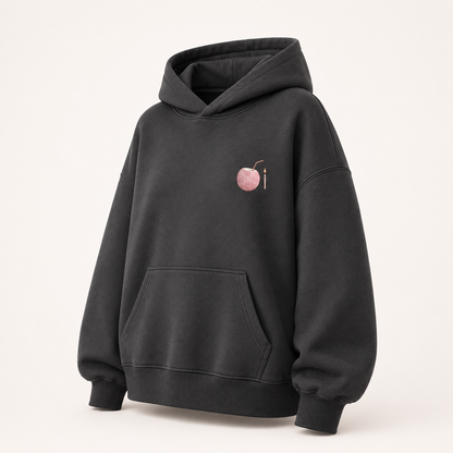 Three-quarter view of the PinkyCoco Candlelight Moon Shore women's hoodie