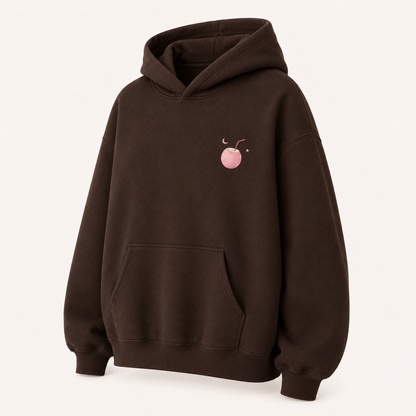 Three-quarter view of the PinkyCoco Coconut Moon women's hoodie