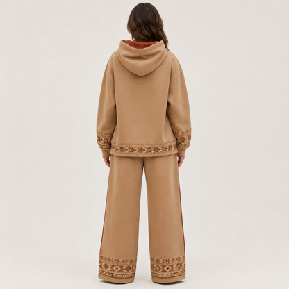 Three-quarter view of the PinkyCoco Desert Coco Nomad matching fleece set