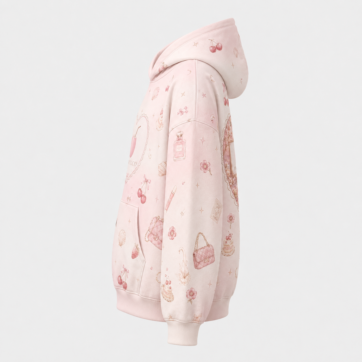 Three-quarter view of the PinkyCoco Dream Diary women's hoodie