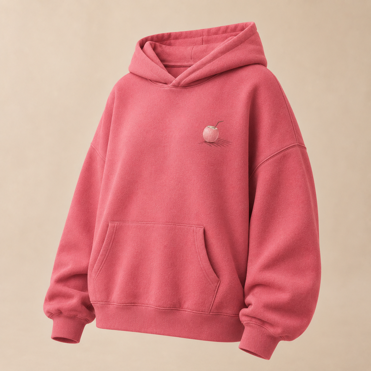 Three-quarter view of the PinkyCoco Palm Shadows women's hoodie