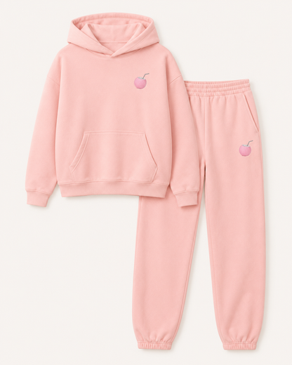 Back view of the PinkyCoco Pink Coconut Besties hoodie and joggers