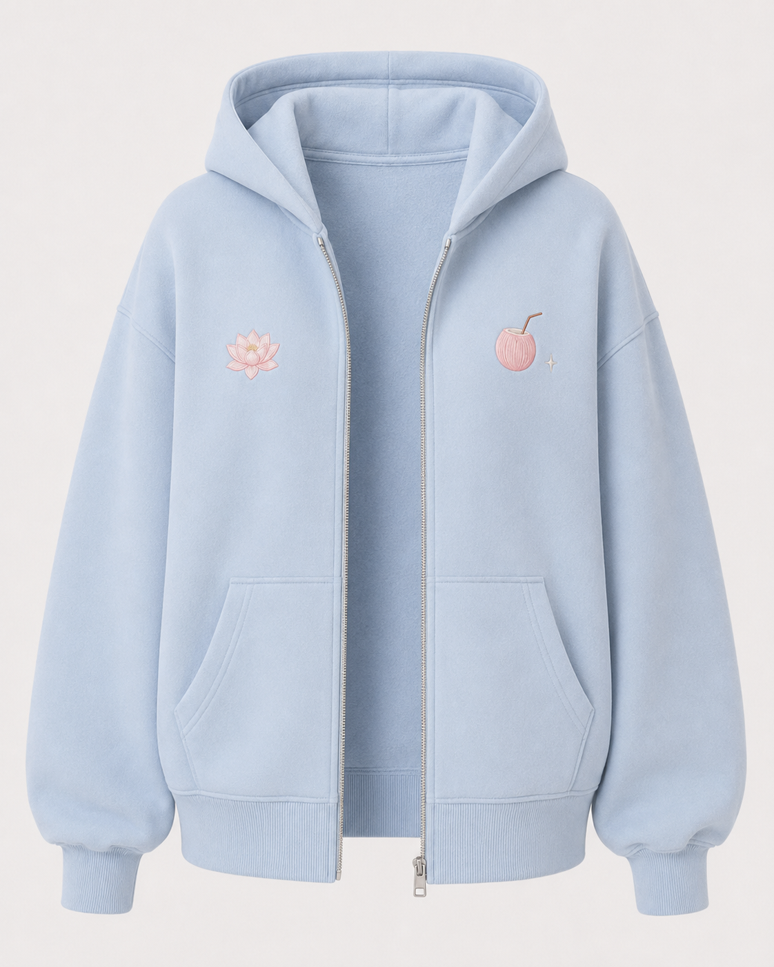 Three-quarter view of the PinkyCoco Swan Lake women's hoodie