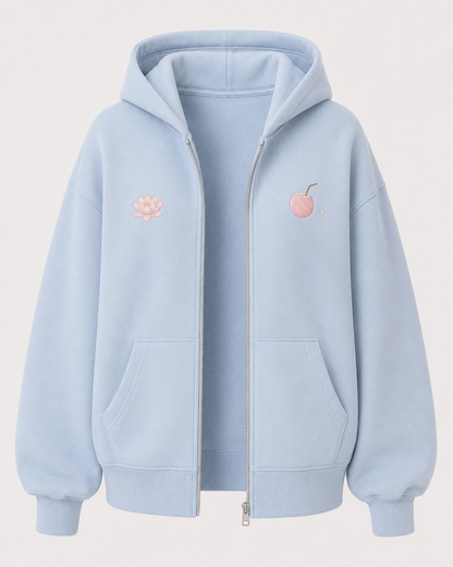 Three-quarter view of the PinkyCoco Swan Lake women's hoodie