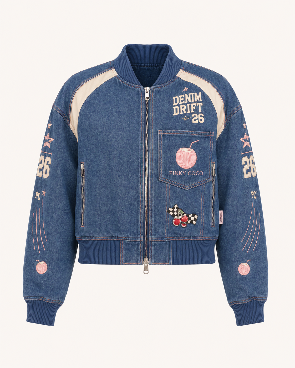 PinkyCoco Coco Drift women's racing jacket, back view