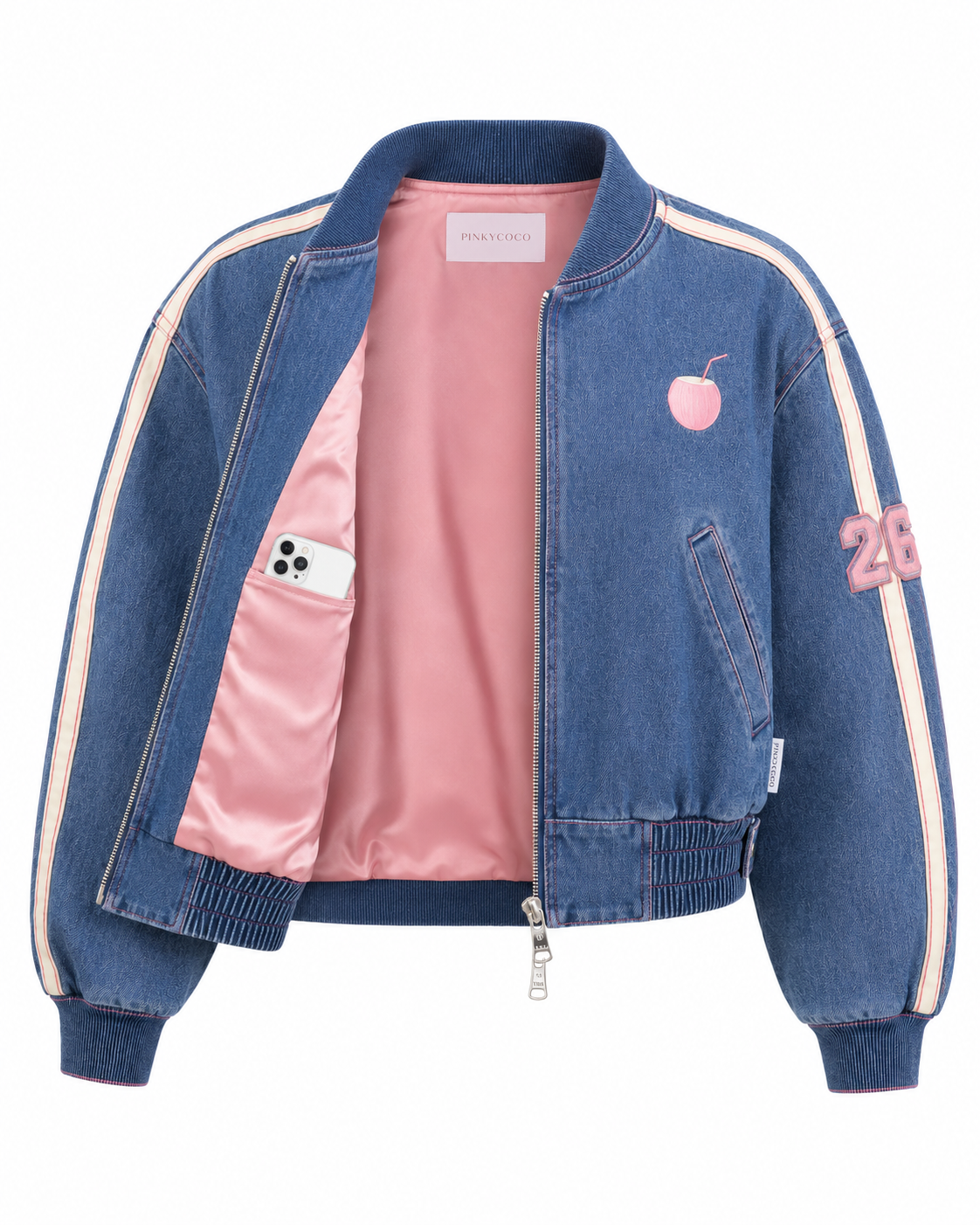 PinkyCoco Coco women's racing jacket, back view