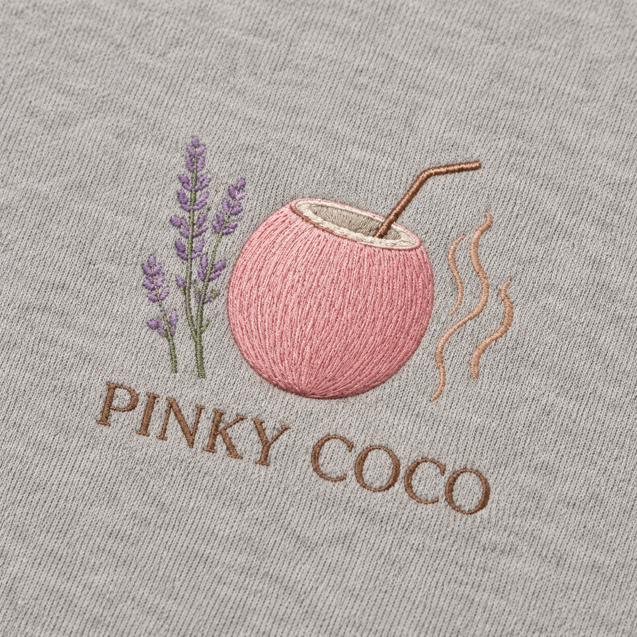 Back view of the PinkyCoco Lavender Rain Coffee oversized fleece hoodie