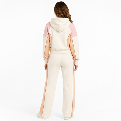Back view of the PinkyCoco Peachy Coco hoodie and sweatpants