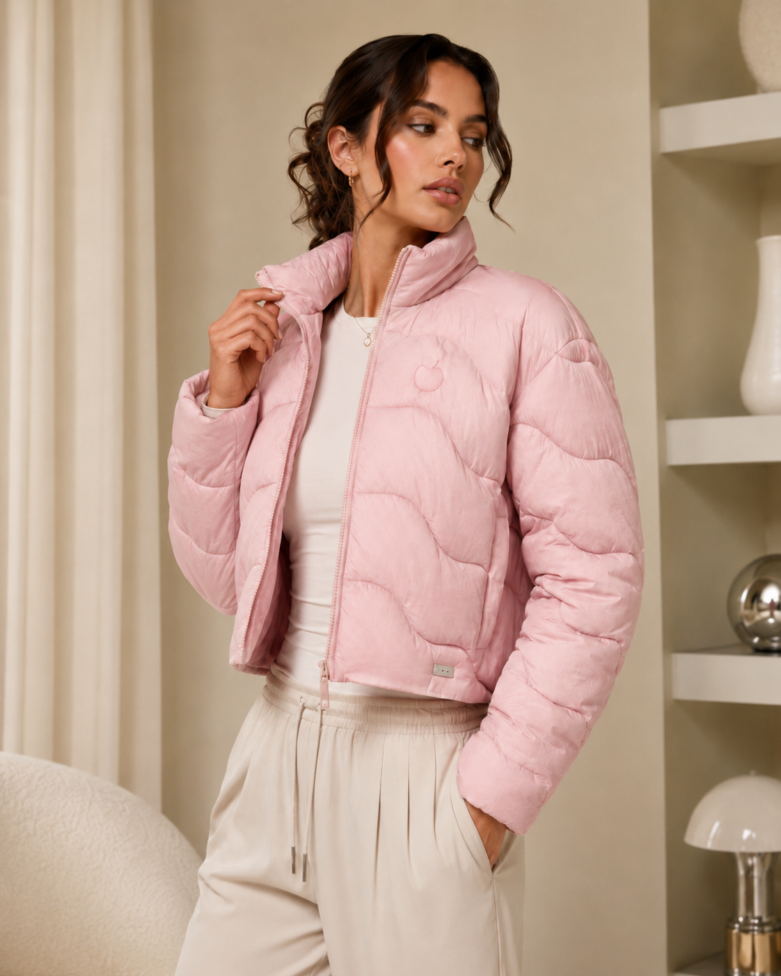 PinkyCoco Pink Women's Fashion Jacket, back view