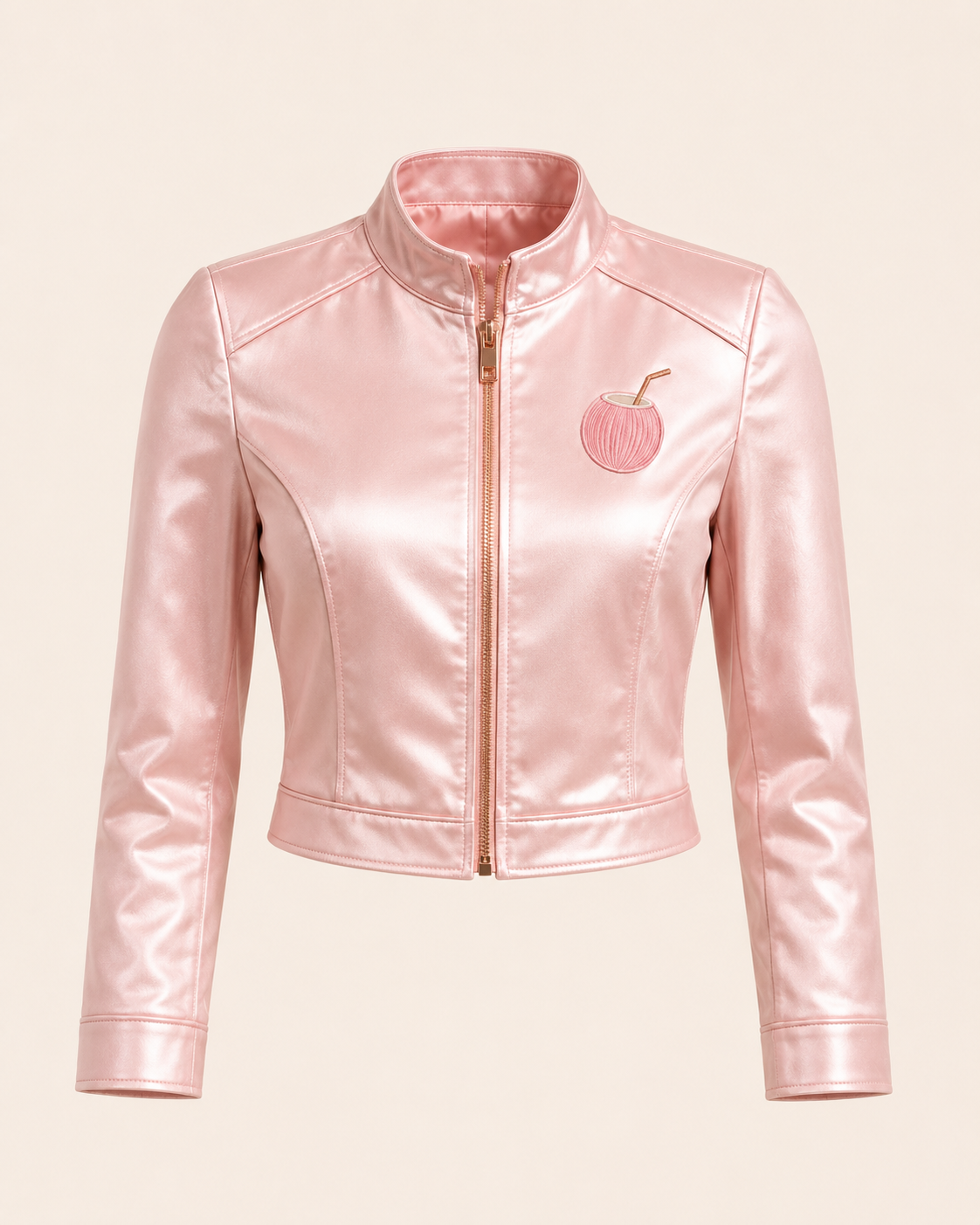 PinkyCoco Pinky Women's Satin Bomber Jacket, back view