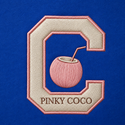 Model showing the back of the PinkyCoco Cobalt Ocean hoodie