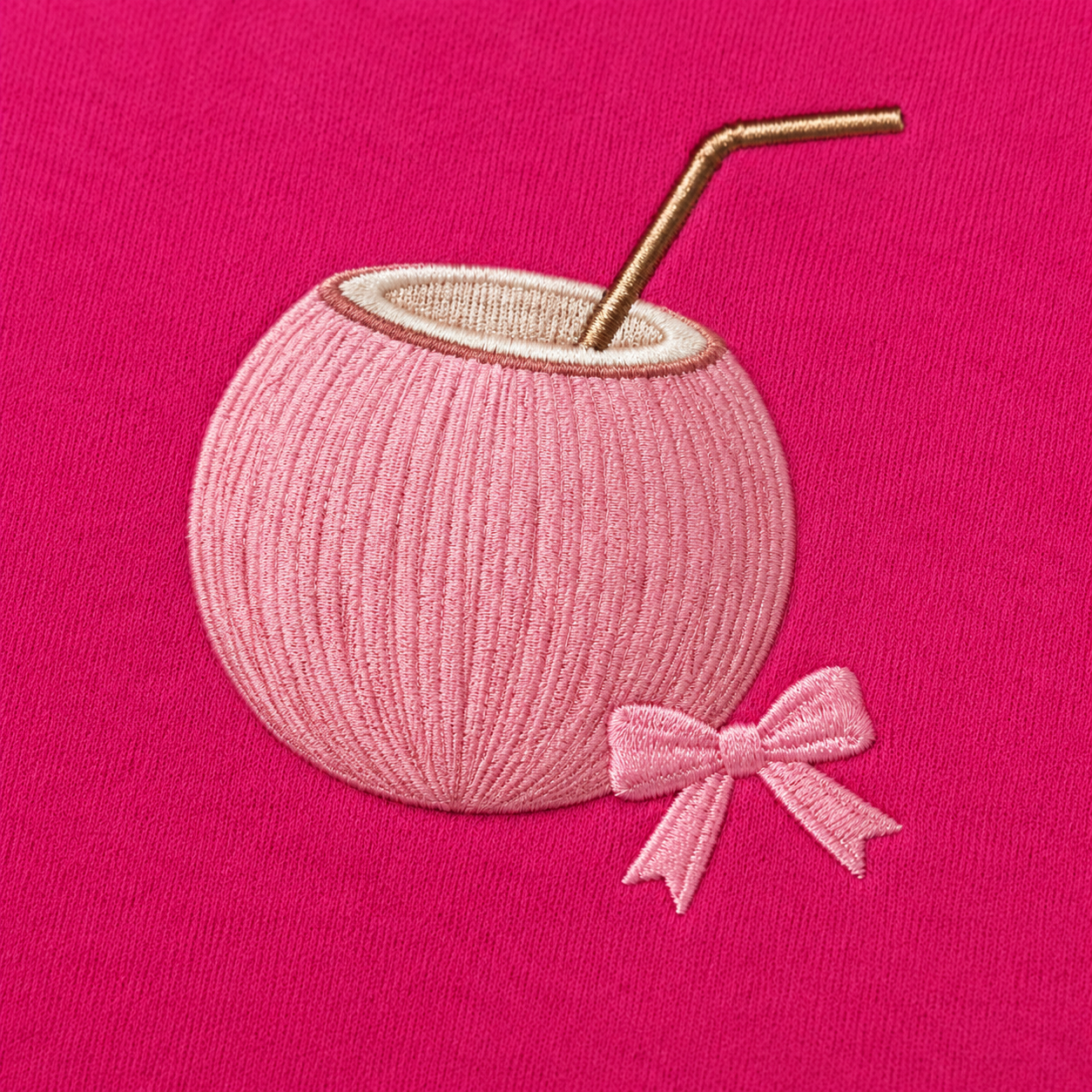 Model showing the back of the PinkyCoco Magenta Bow Pop Garden hoodie