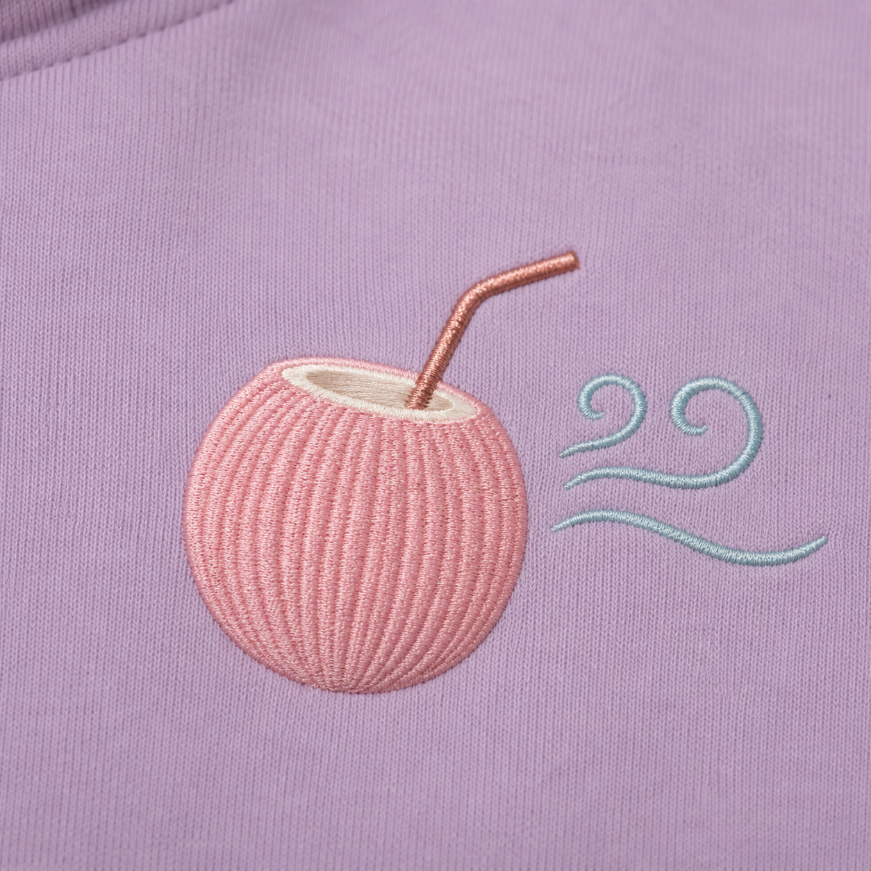 Model showing the back of the PinkyCoco Ocean Breeze hoodie