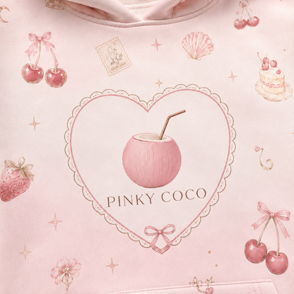 Side view of the PinkyCoco Dream Diary women's hoodie