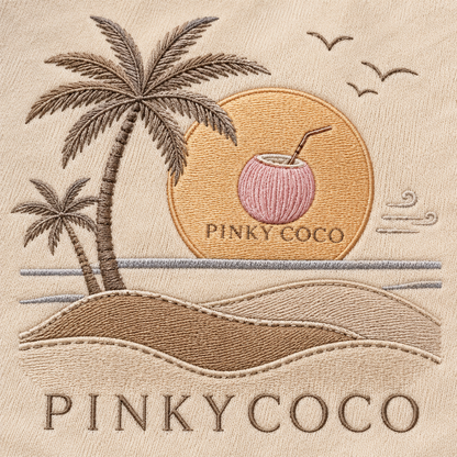Side view of the PinkyCoco Sand Sun And Coco women's hoodie