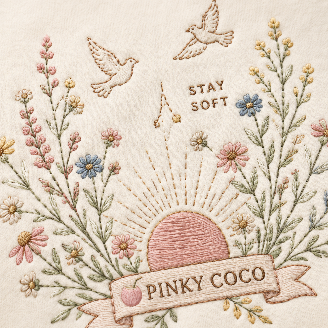 Side view of the PinkyCoco Wildflower Sunrise women's hoodie
