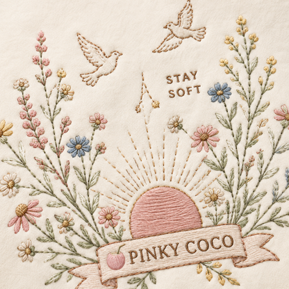 Side view of the PinkyCoco Wildflower Sunrise women's hoodie