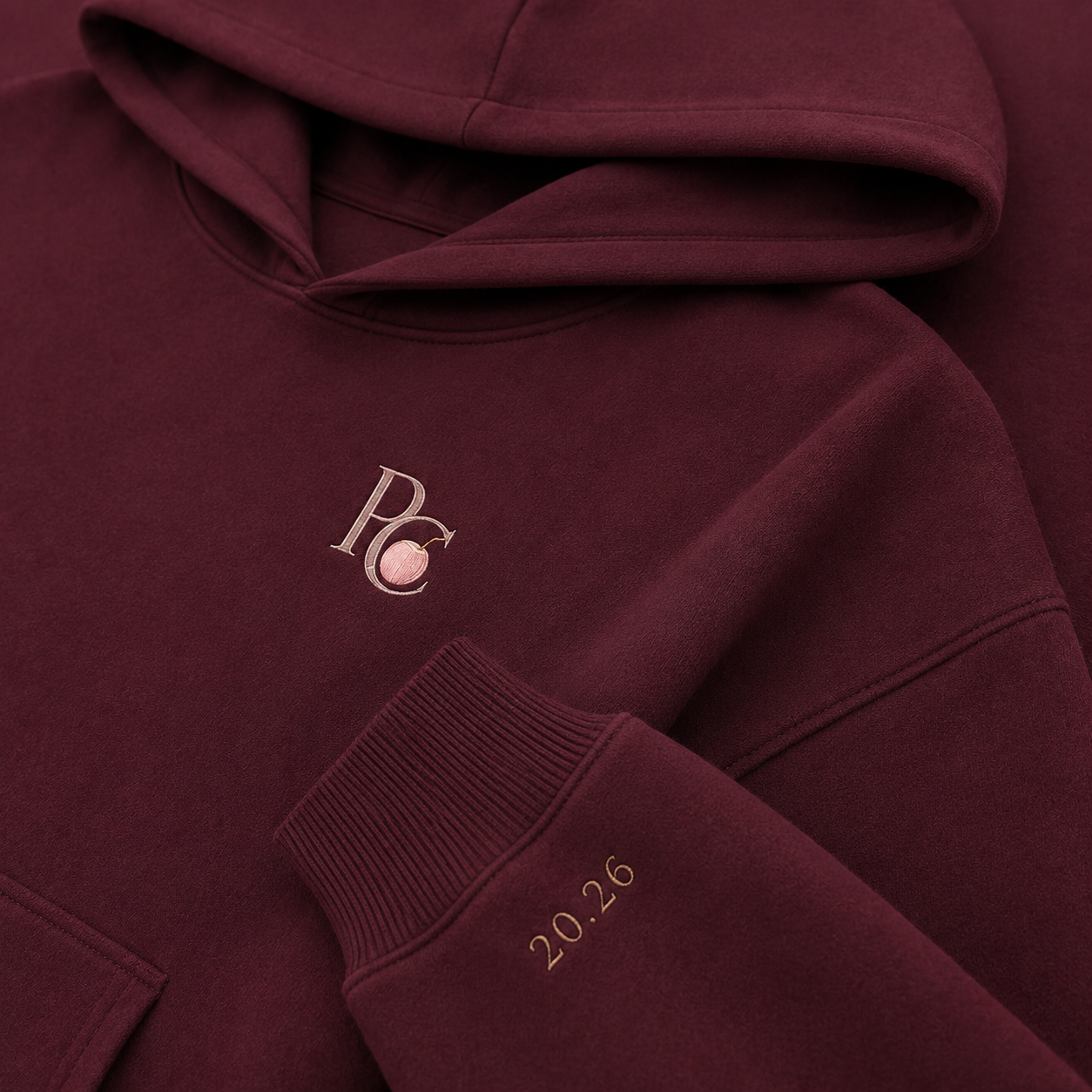Close-up of the PinkyCoco Burgundy Rose Moon artwork
