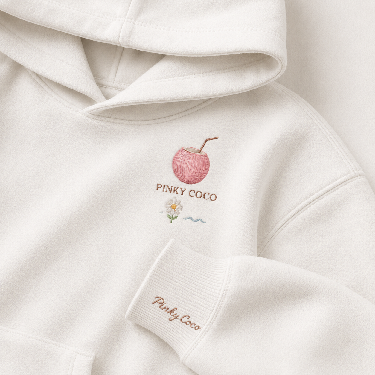 Close-up of the PinkyCoco Daisy Ocean Club artwork