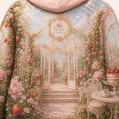 Close-up of the PinkyCoco Strawberry Glasshouse artwork