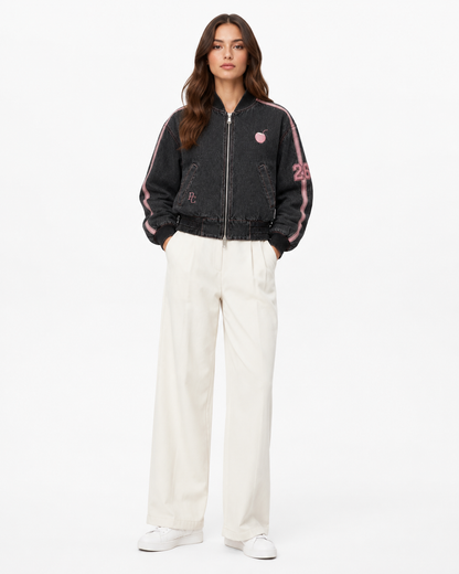 Construction detail of PinkyCoco Coco women's racing jacket