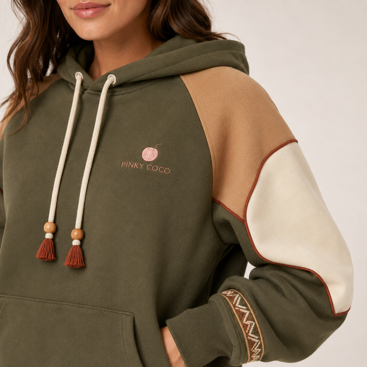 Construction details on the PinkyCoco Olive Desert Trail matching set