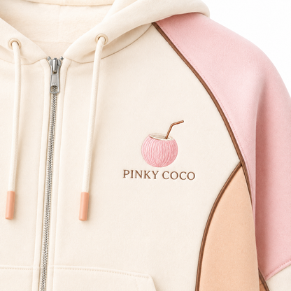 Construction details on the PinkyCoco Peachy Coco matching set
