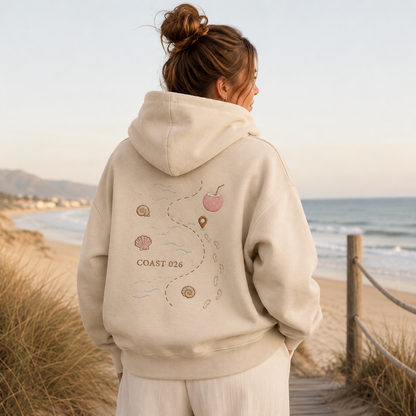 Additional view of the PinkyCoco Barefoot Coastal Coordinates women's hoodie