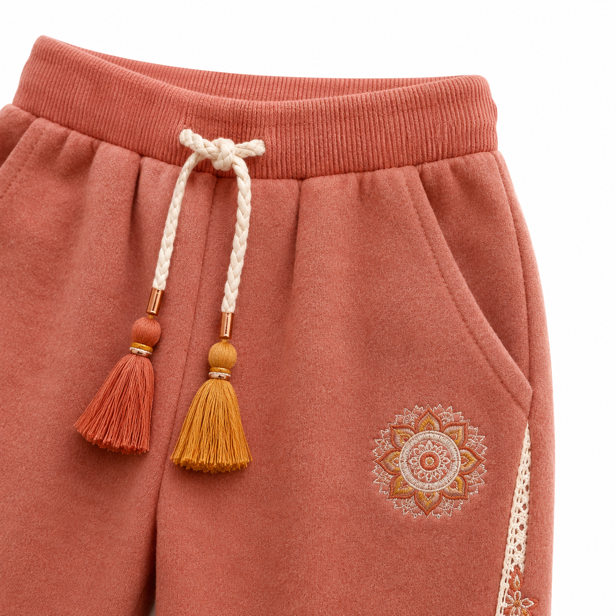 Additional view of the PinkyCoco Terracotta Mandala Dream fleece set