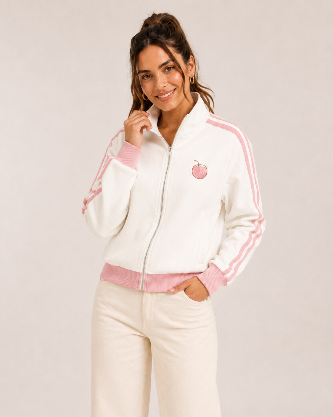 Pinky Coco Coco Cloud Track Jacket three quarter view