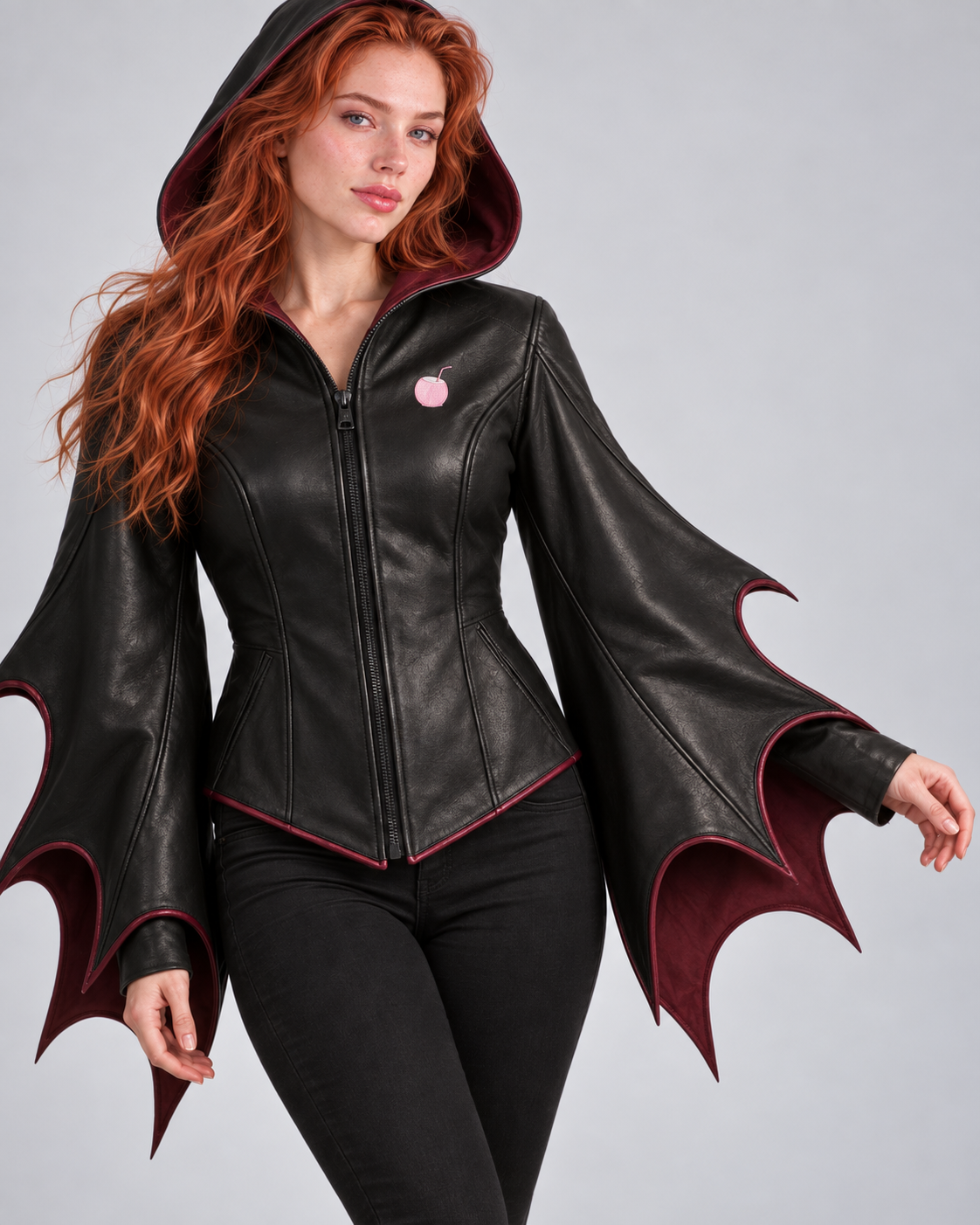 PinkyCoco Lilith Noir black gothic jacket silhouette detail
