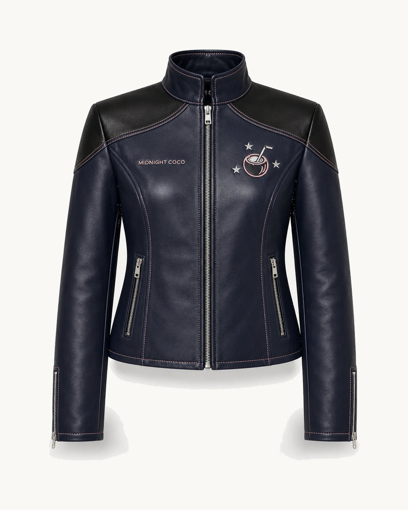 PinkyCoco Midnight Star Women's Leather Fashion Jacket