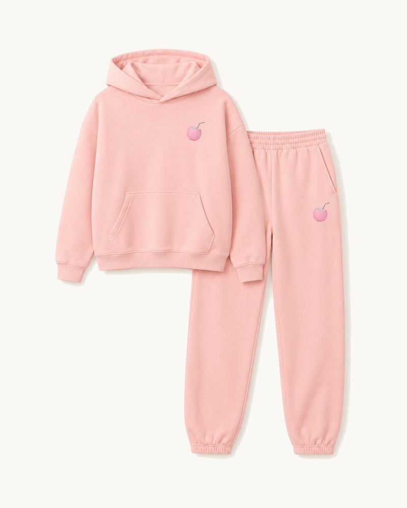 PinkyCoco Pink Coconut Besties Women's Fleece Hoodie & Jogger Set