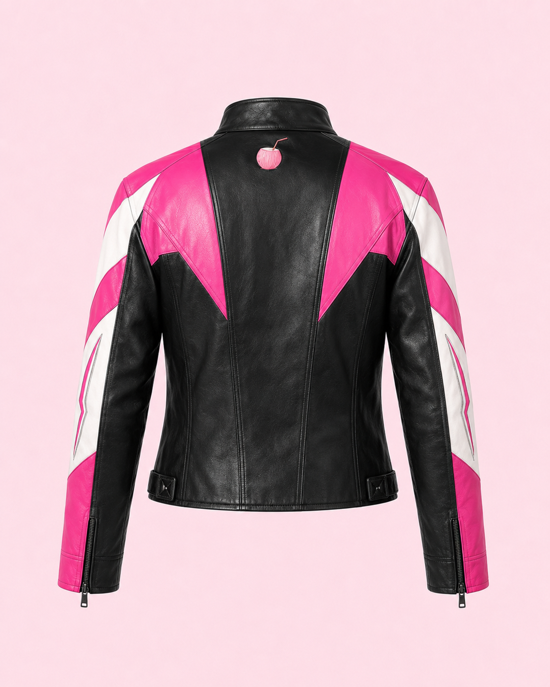 PinkyCoco Pink Voltage pink black racing jacket back product view